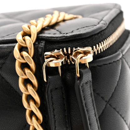 Chanel Lambskin Quilted Small Pillow Crush Vanity Case With Chain Black 11 of 11