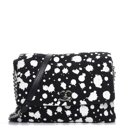 Chanel Painted Tweed Messenger Flap Bag Black 1 of 7