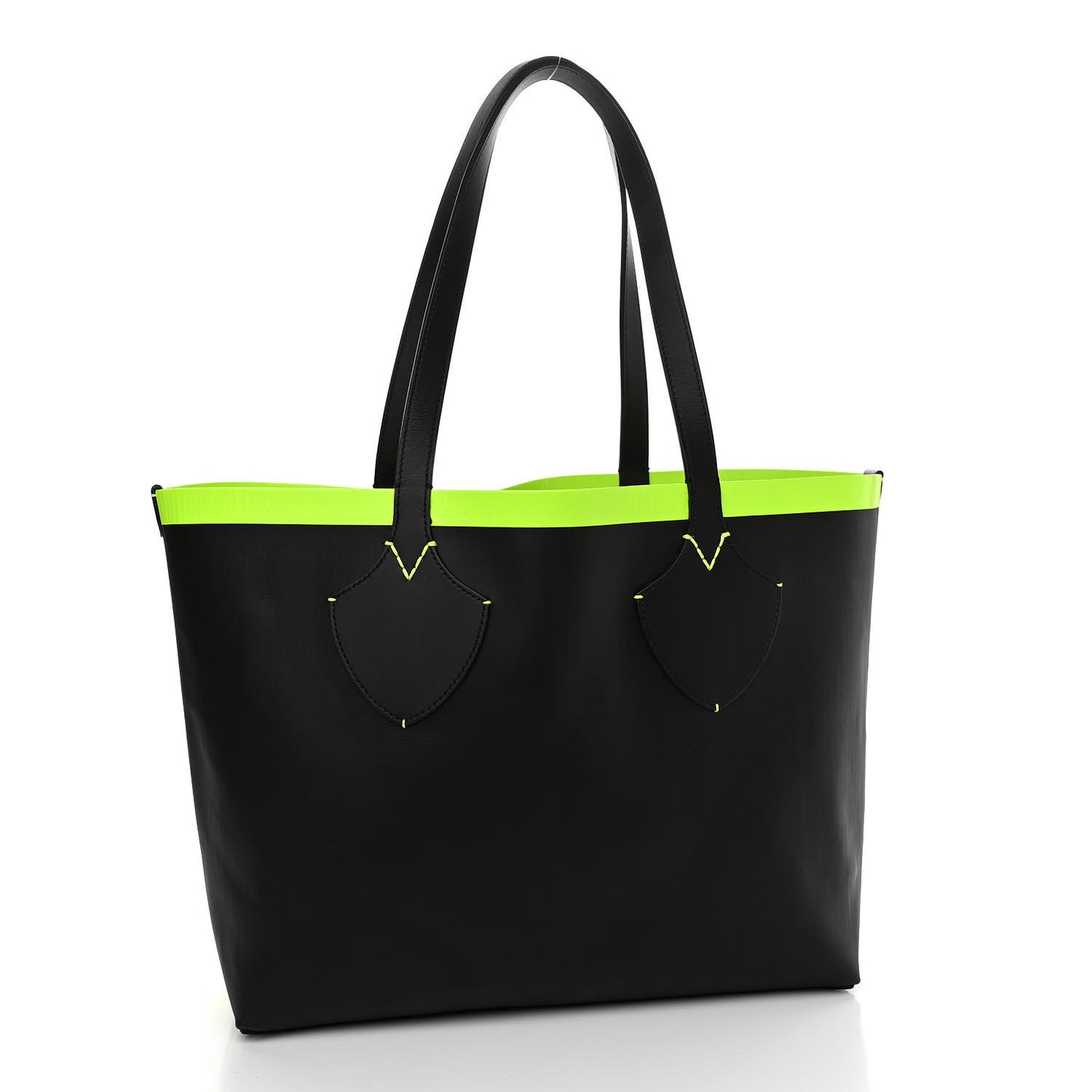 Canvas Mega Check The Giant Reversible Tote Black Neon Yellow