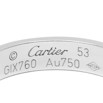 Cartier 18K White Gold 3.5mm LOVE Wedding Band Ring 53 6.25 4 of 5