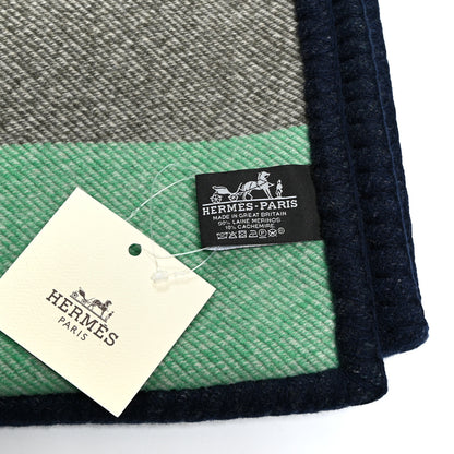 Hermes Wool Cashmere Avalon Enigmatic Blanket Navy 4 of 5