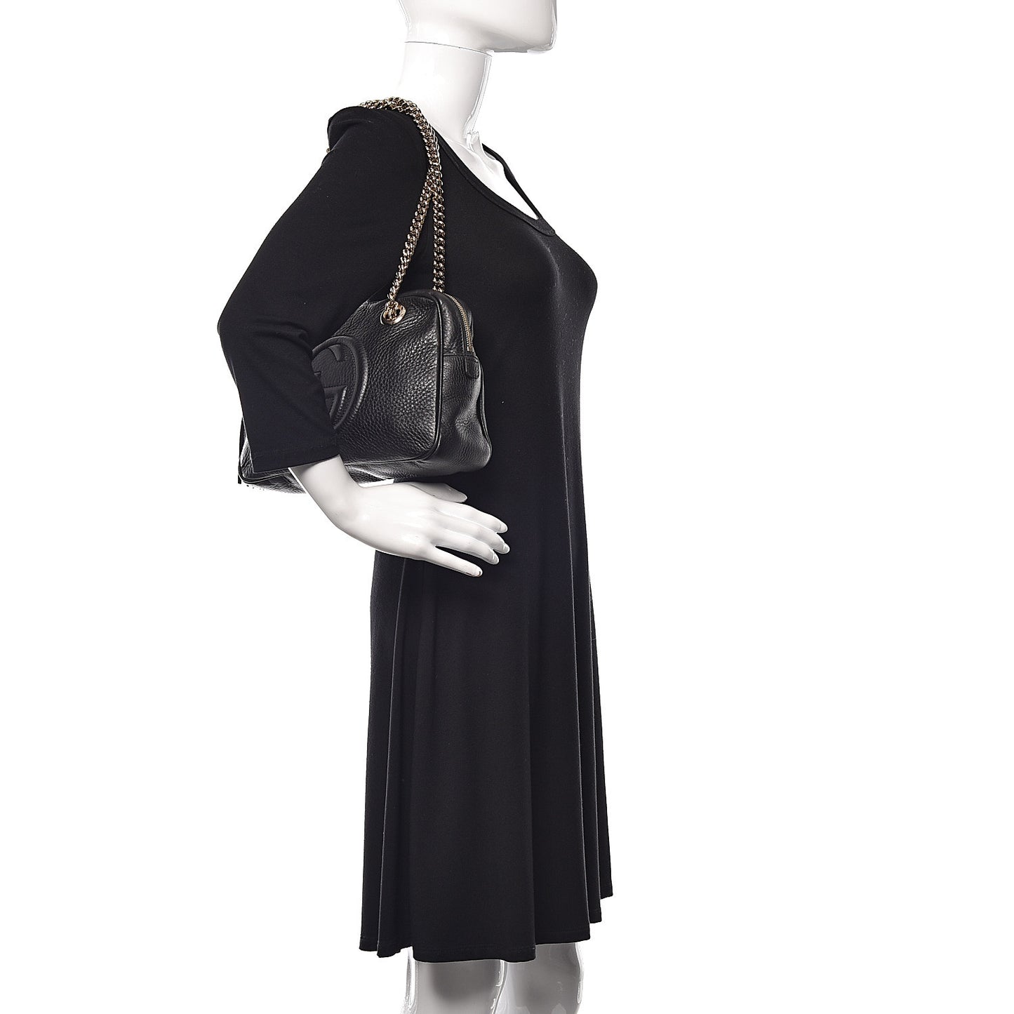 Pebbled Calfskin Small Soho Bowler Black