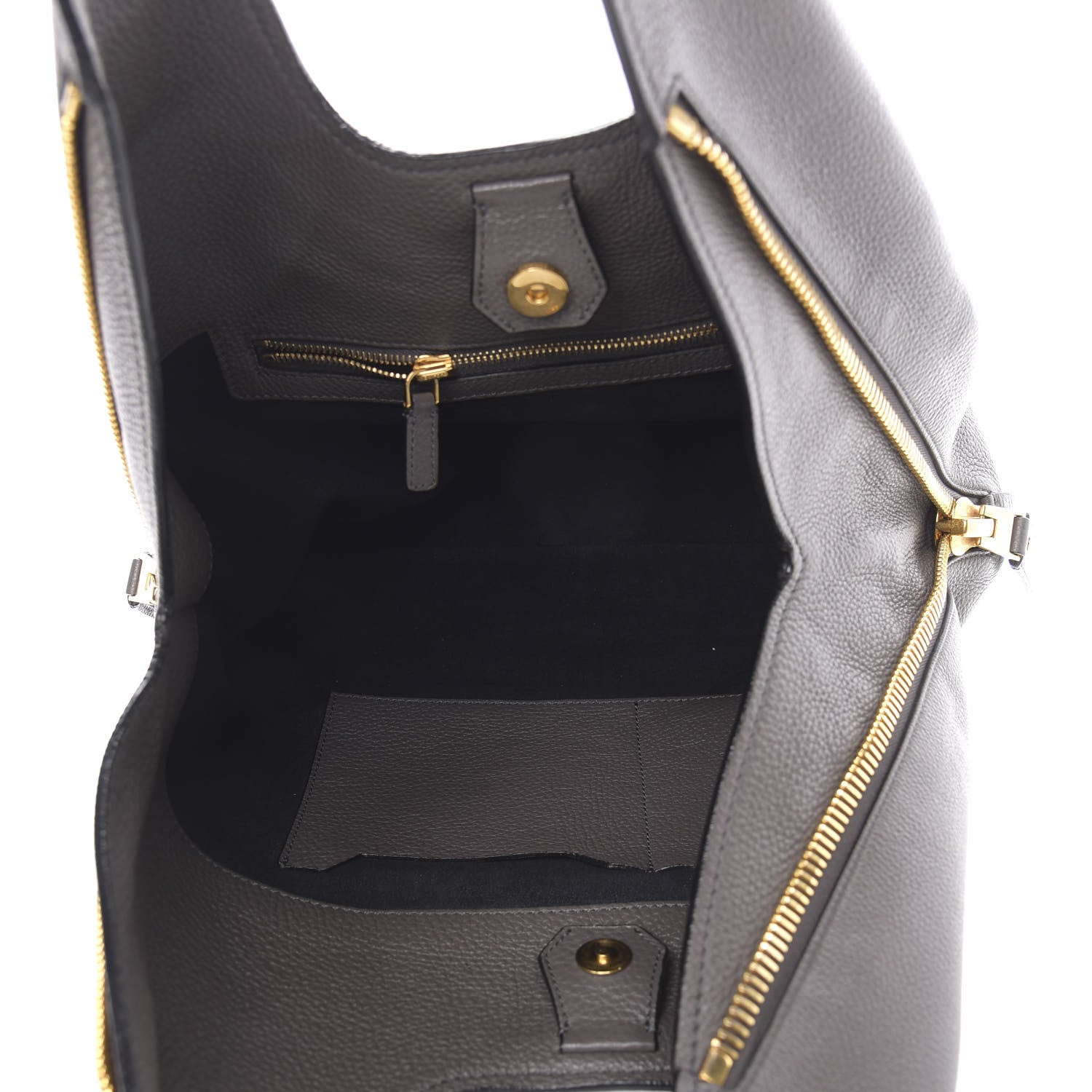 Tom Ford Pebbled Calfskin Jennifer Side-Zip Hobo Warm Taupe 5 of 12