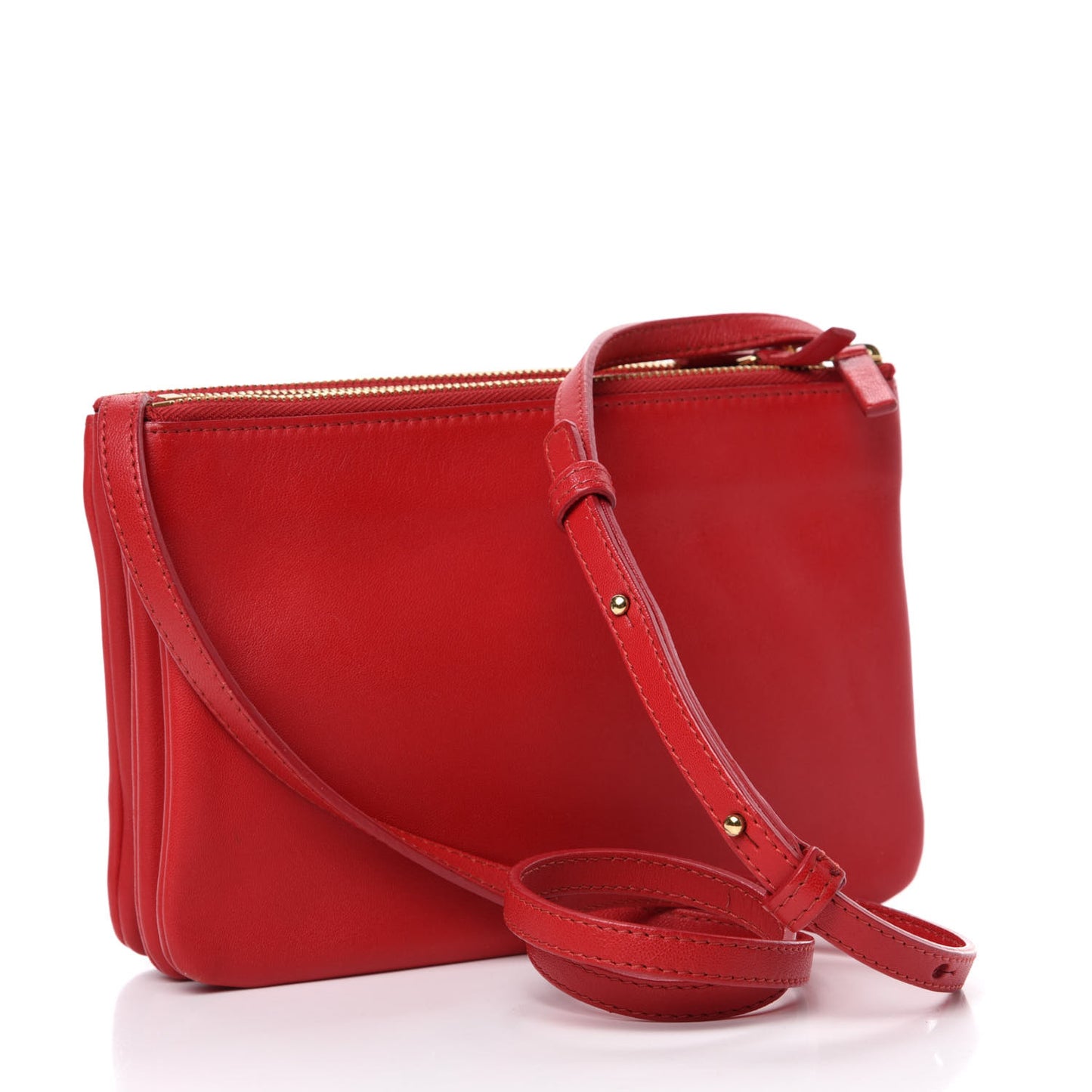 Lambskin Small Trio Crossbody Bag Red