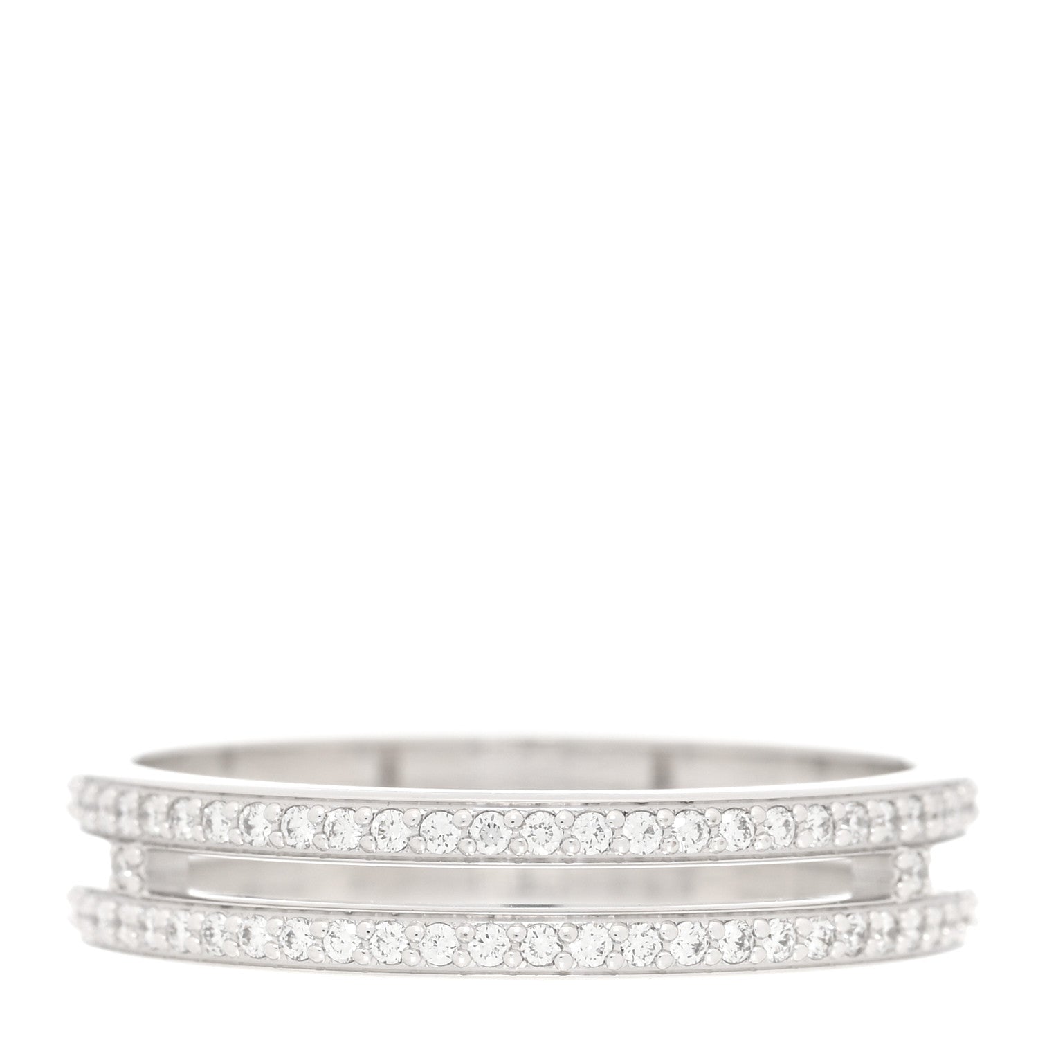 Hermes 18K White Gold Diamond Ariane Wedding Band Ring 51 5.75 3 of 5