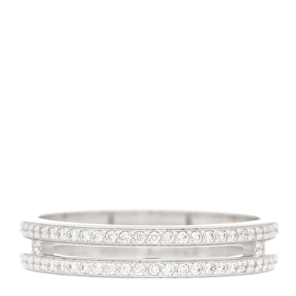 Hermes 18K White Gold Diamond Ariane Wedding Band Ring 51 5.75 3 of 5
