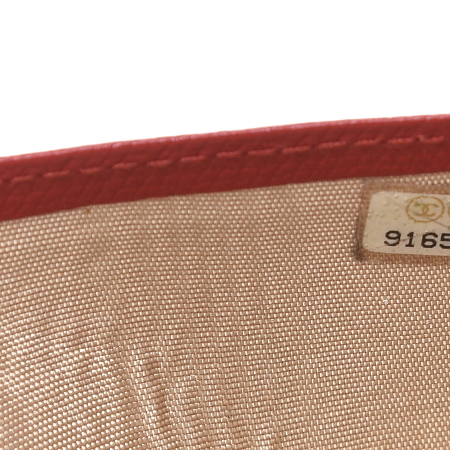 Grained Calfskin CC Button Long Wallet Red