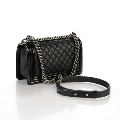 Chanel Goatskin Quilted Patent Medium Duo Boy Flap Black 3 of 7