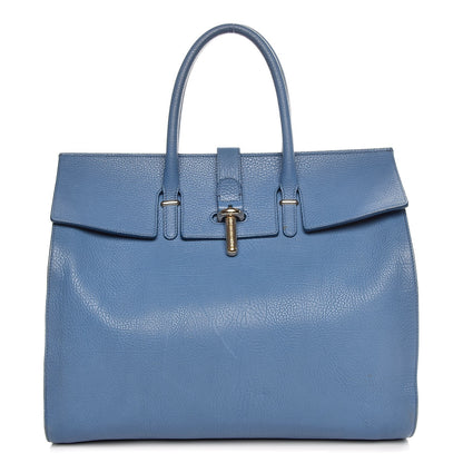 Balenciaga Grained Calfskin L Tube Round Tote Blue 1 of 14