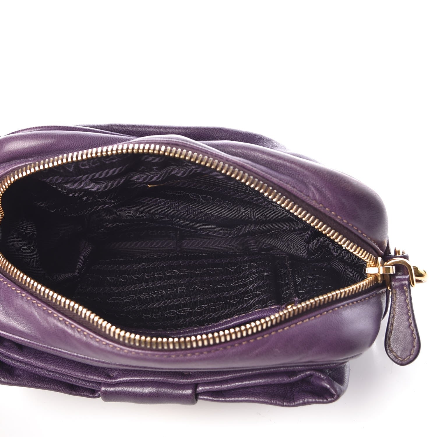 Prada Nappa Fiocco Bow Crossbody Clutch Viola 5 of 7