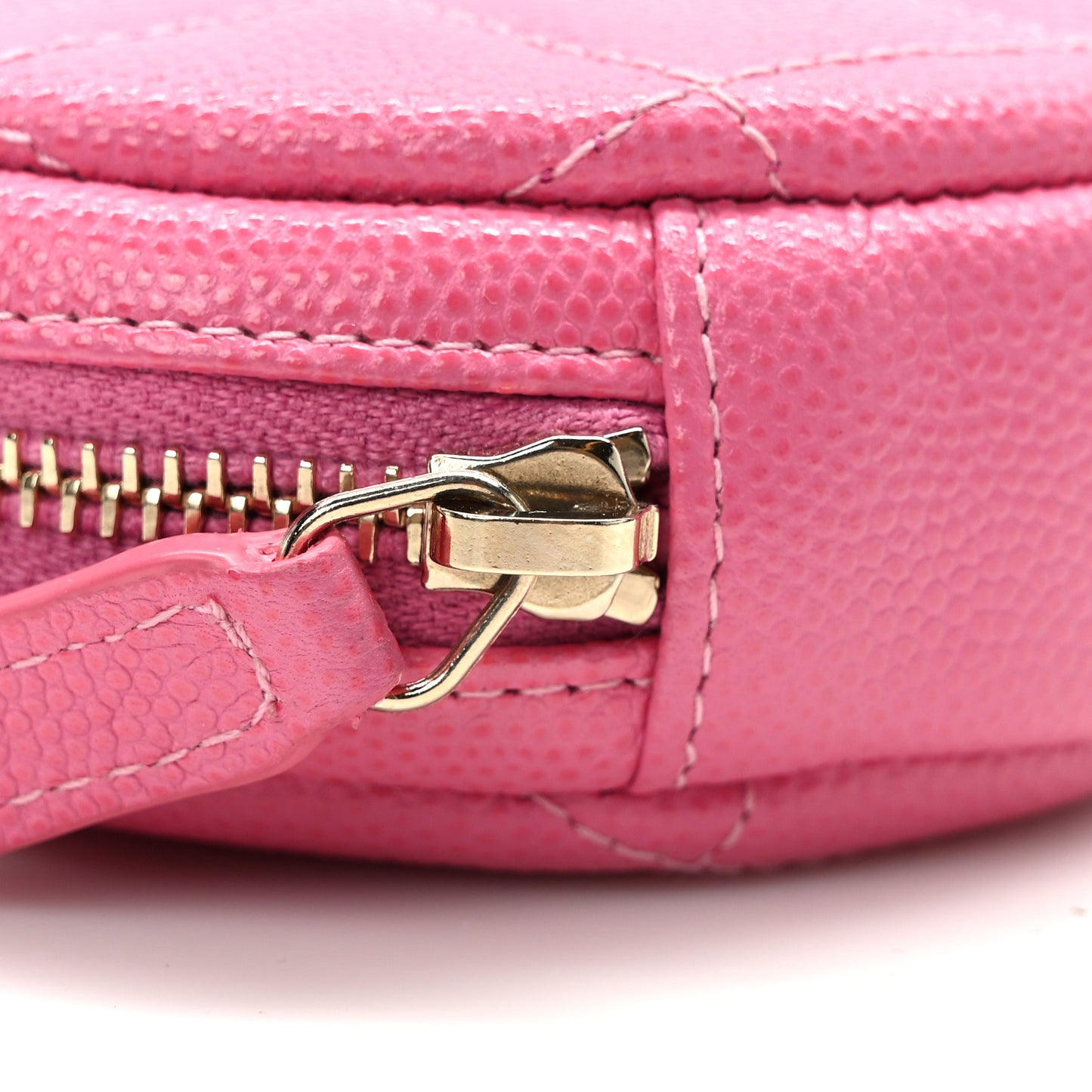 Caviar Quilted Zip Around Classic Coin Purse Pink