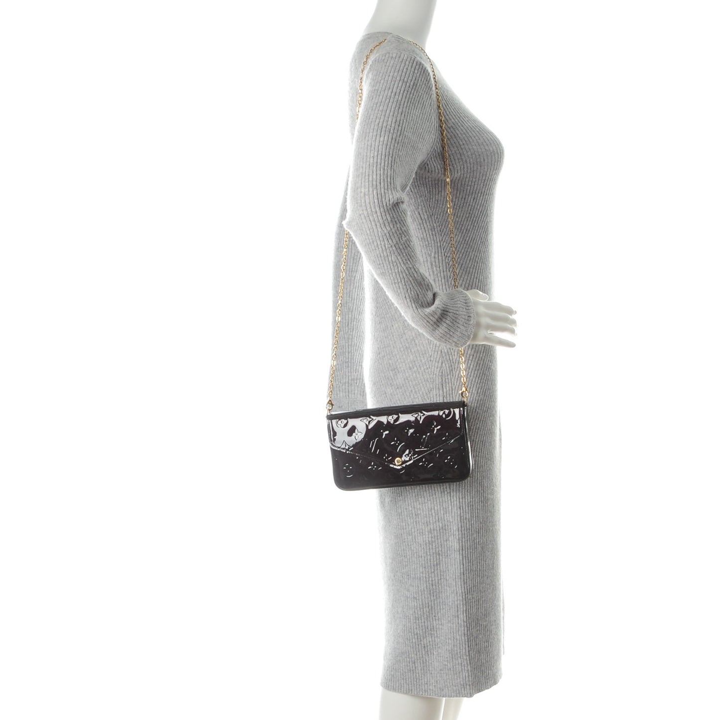 Vernis Pochette Felicie Chain Wallet Amarante