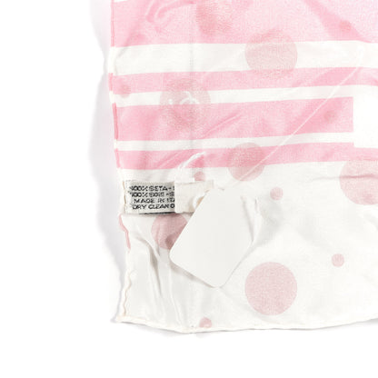 Chanel Silk Dot Stole White Pink 3 of 4