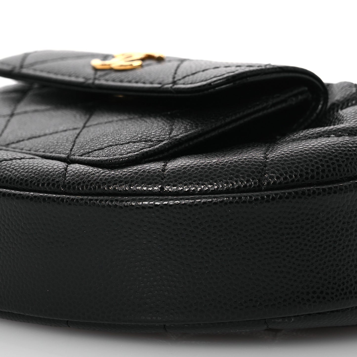 Caviar Quilted Polly Pocket Pouch Hobo Black