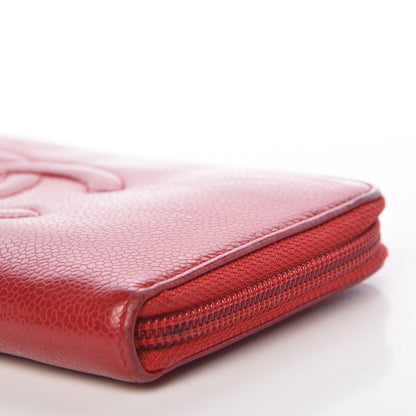 Chanel Caviar Large Timeless CC Zip Around Wallet Red 11 of 13