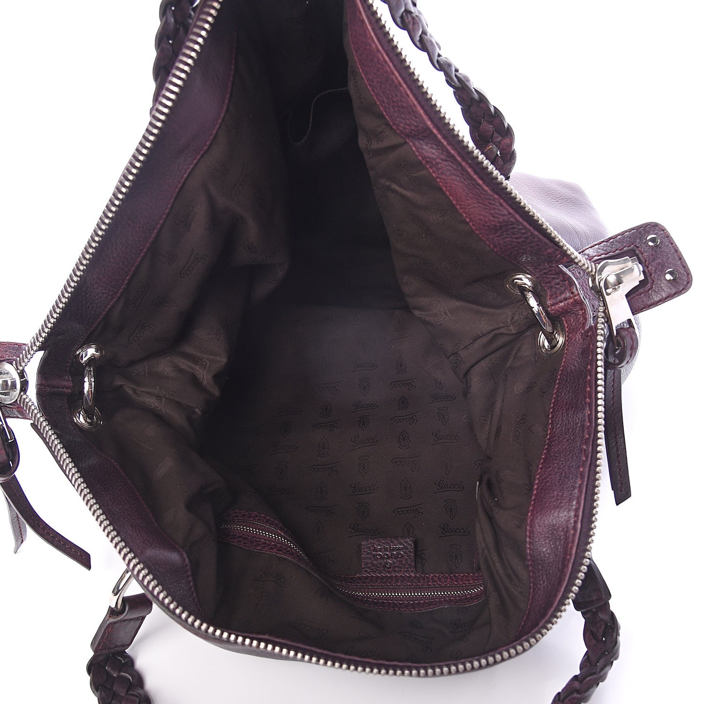 Calfskin Large Bamboo Bar Shoulder Bag Burgundy