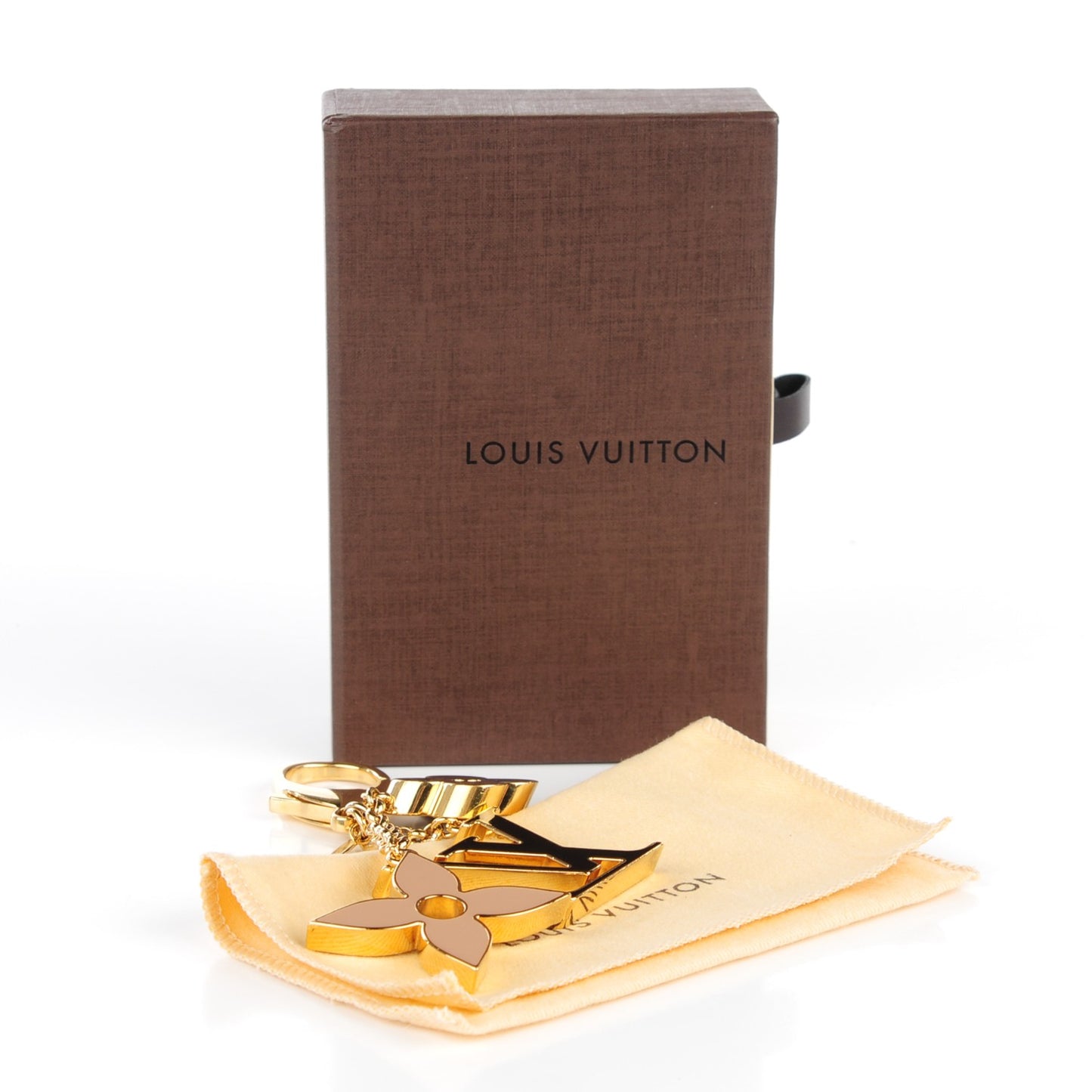 Fleur De Monogram Bag Charm Dore