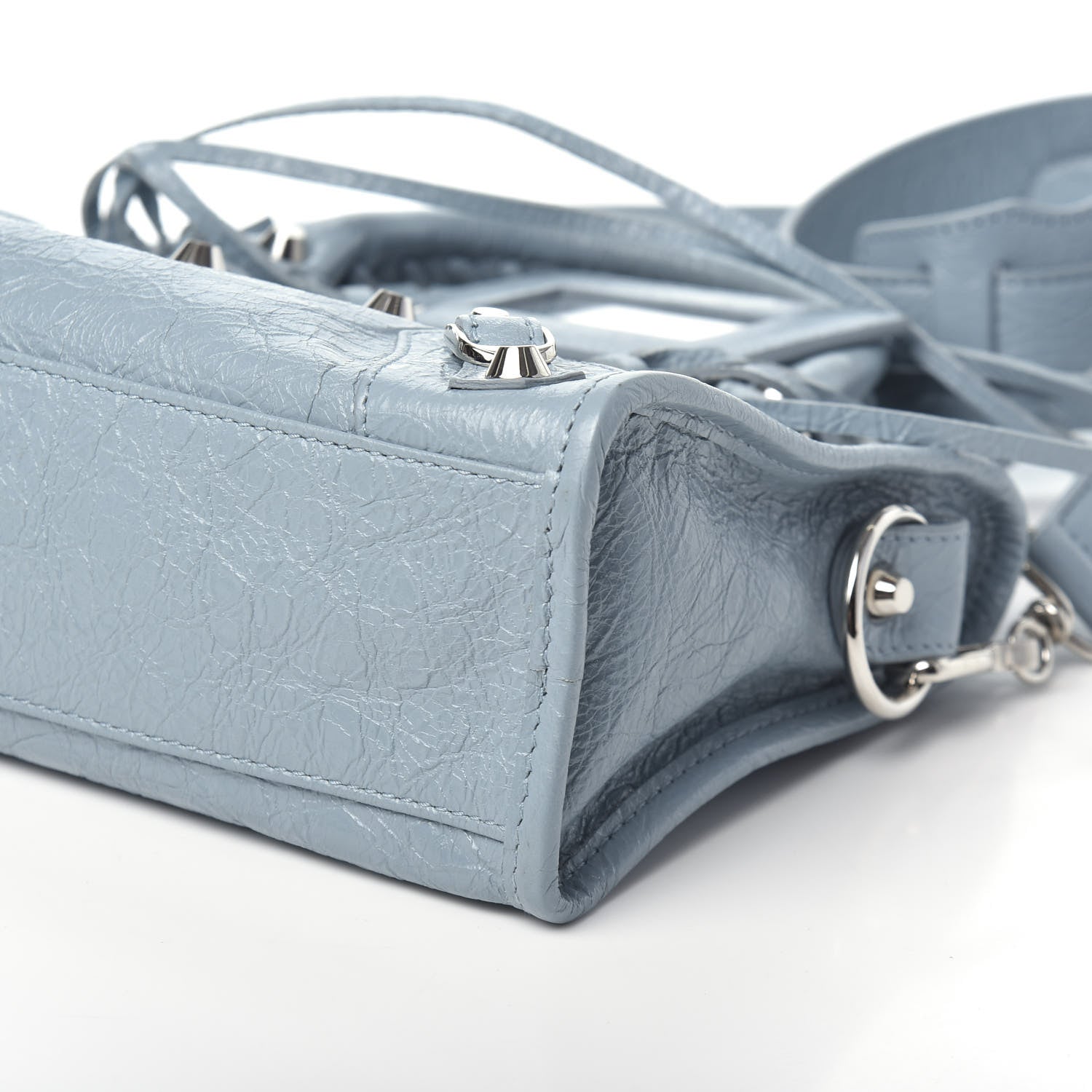 Balenciaga Agneau Classic Silver Hardware Mini City Bleu Gris 8 of 8