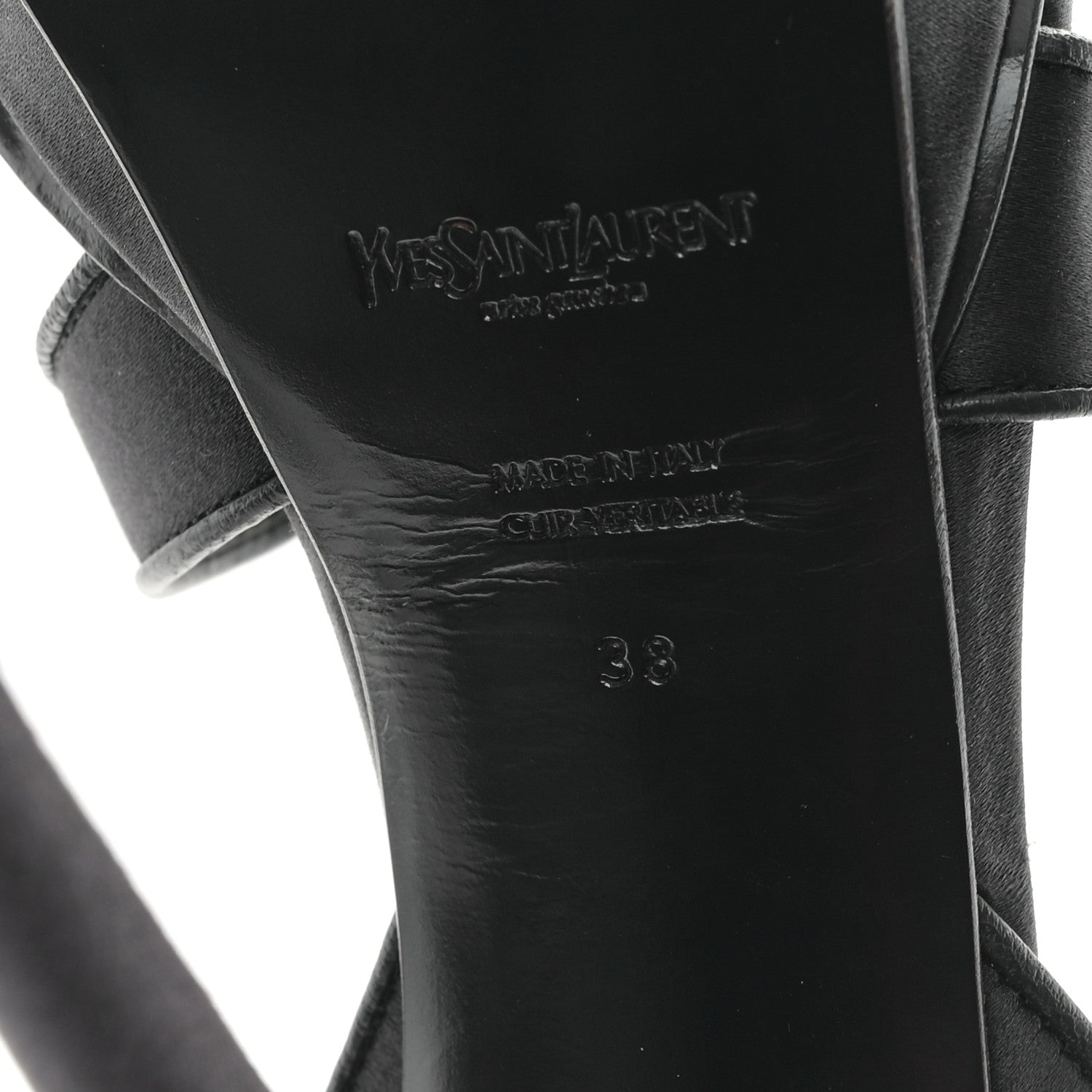 Saint Laurent Satin Tribute 105 Platform Sandals 38 Black 7 of 9