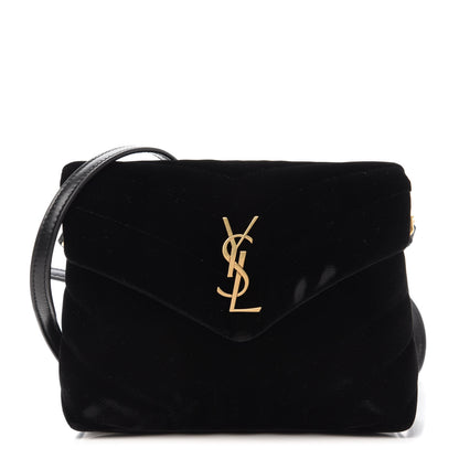Saint Laurent Velvet Y Quilted Monogram Toy Loulou Chain Satchel French Black 1 of 13