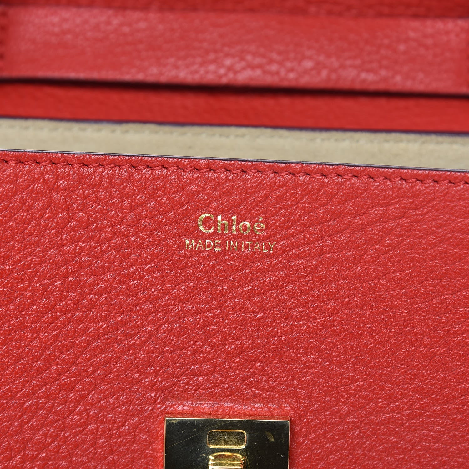 Chloe Grained Lambskin Mini Drew Shoulder Bag Plaid Red 8 of 12