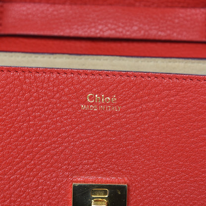Chloe Grained Lambskin Mini Drew Shoulder Bag Plaid Red 8 of 12