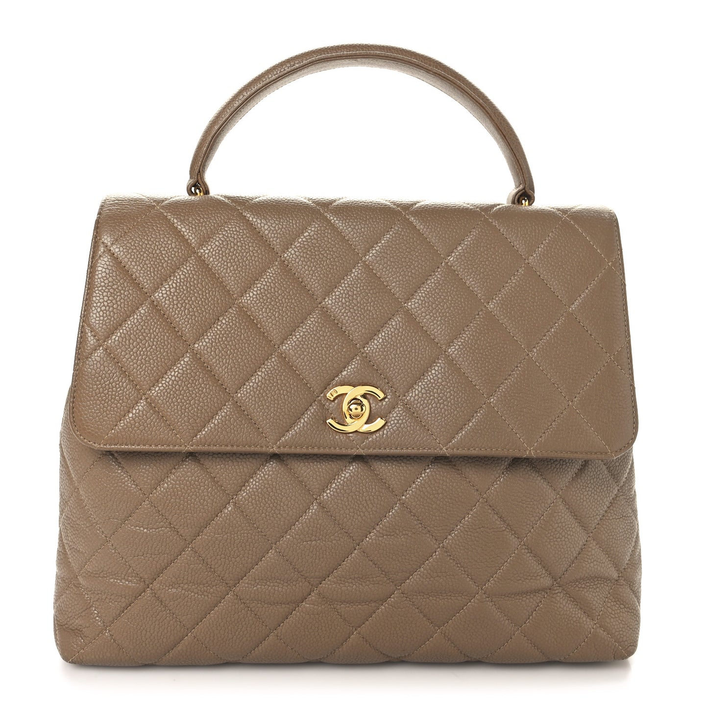 Caviar Quilted Jumbo Kelly Flap Beige