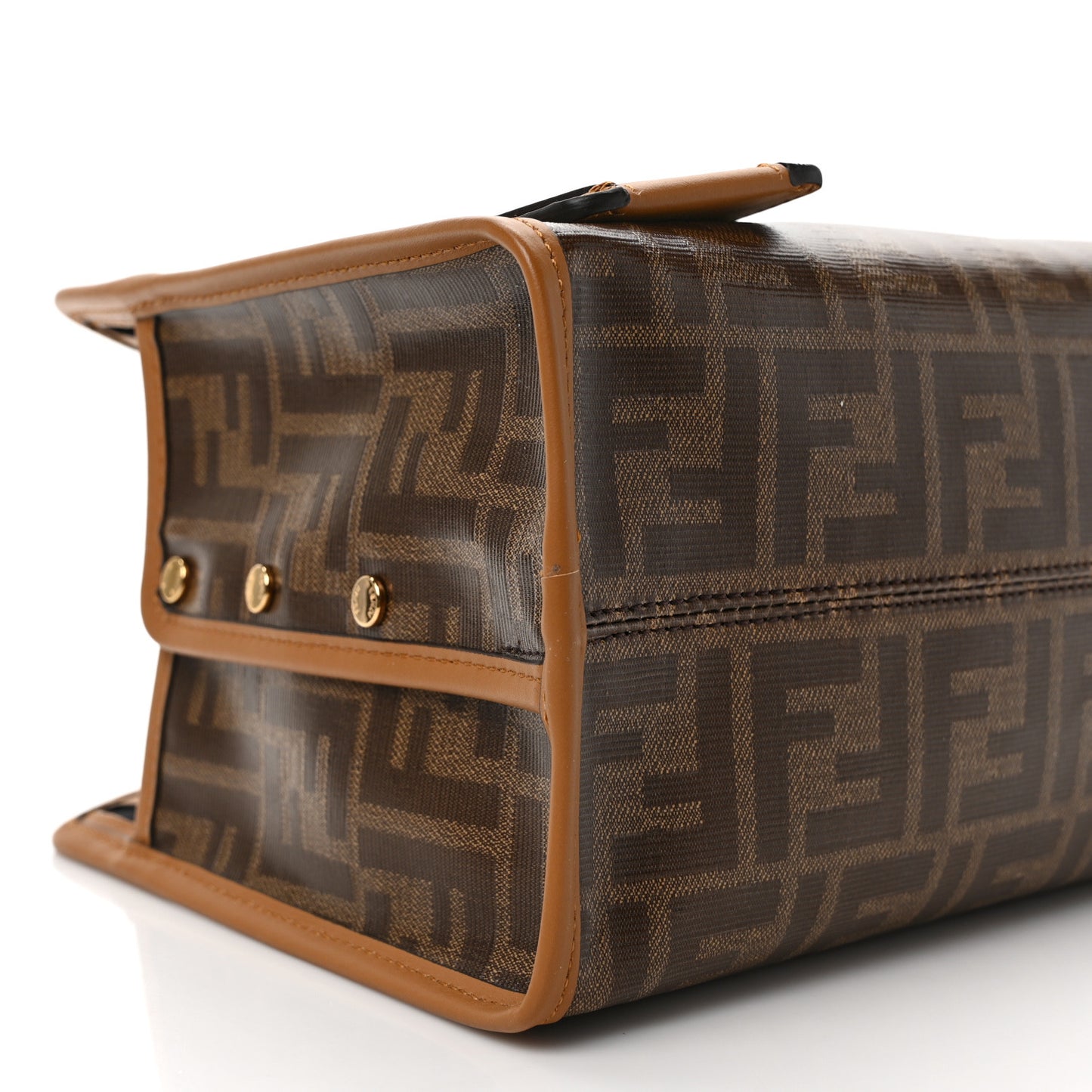Glazed Fabric Vitello Century FF 1974 Stamp Patch Mini Peekaboo Defender Cover Mogano Panna Caramello