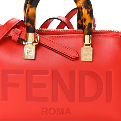 Fendi Vitello King Plexiglass Logo Embossed Mini By The Way Top Handle Boston Bag Papavero 8 of 13