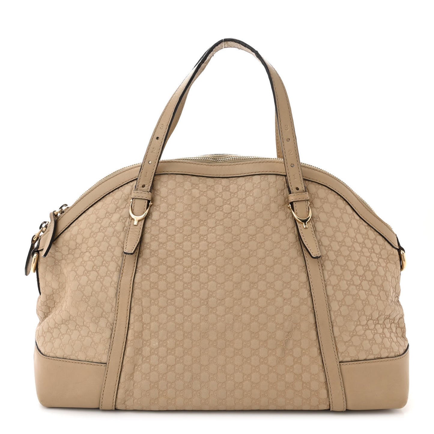 Calfskin Microguccissima Medium Nice Top Handle Dome Bag Beige