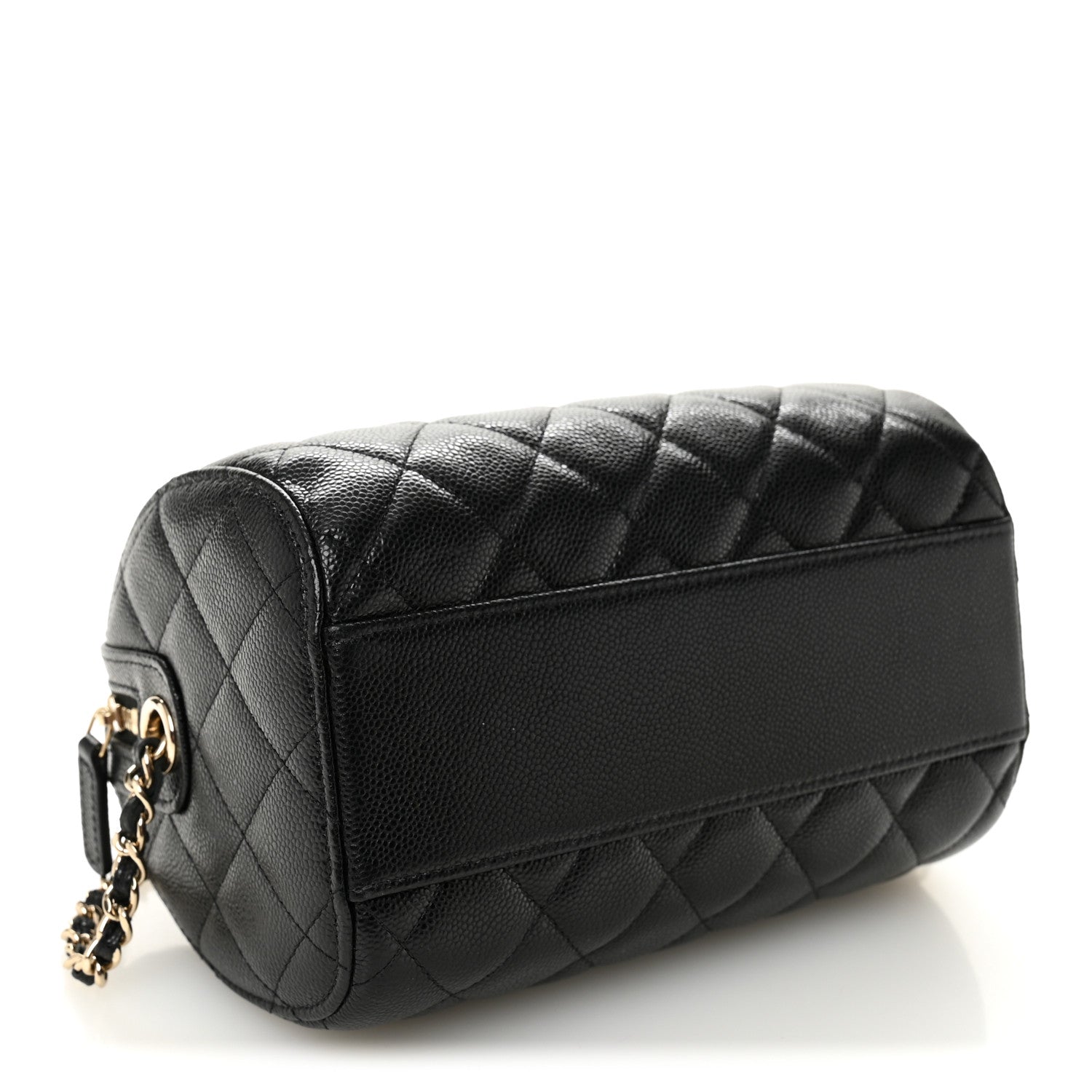 Chanel Caviar Quilted Barrel Clutch With Chain  Black 4 of 10