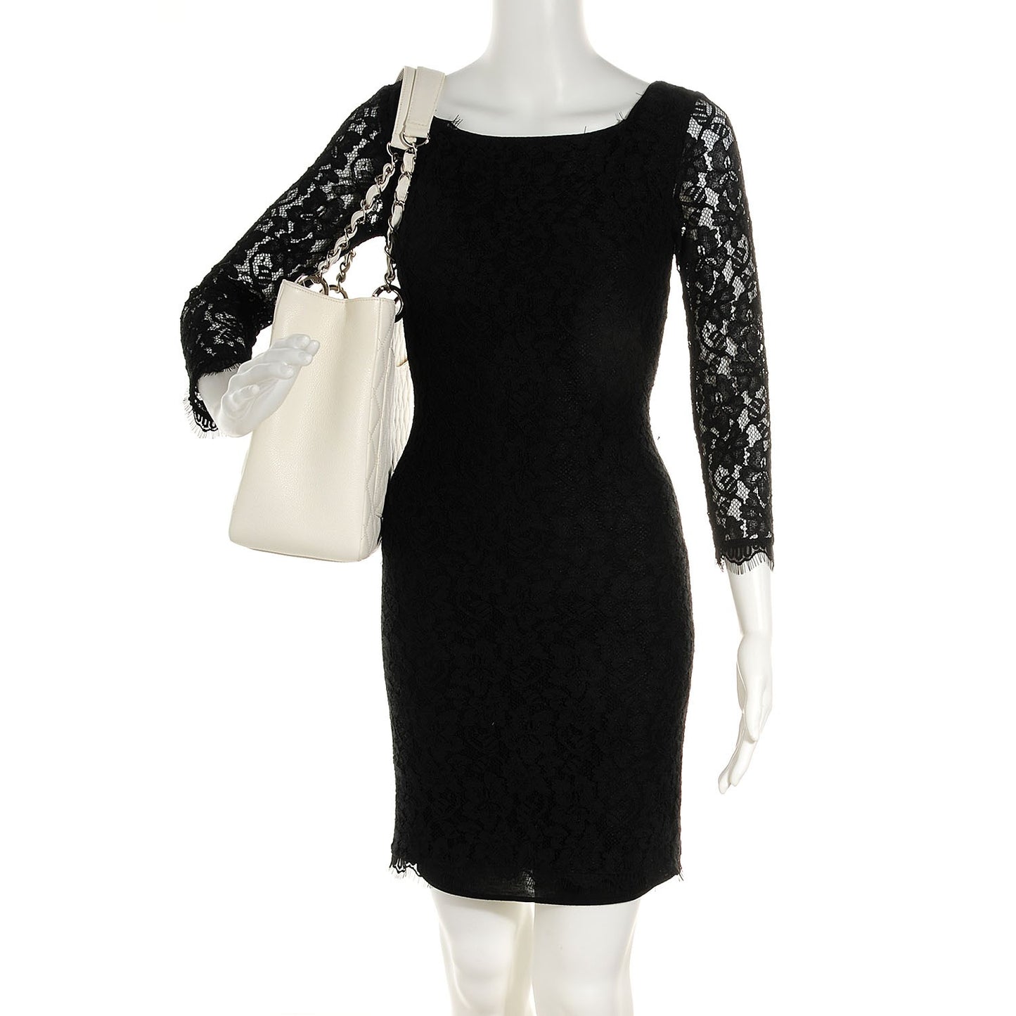 Caviar Quilted Grand Shopping Tote GST White