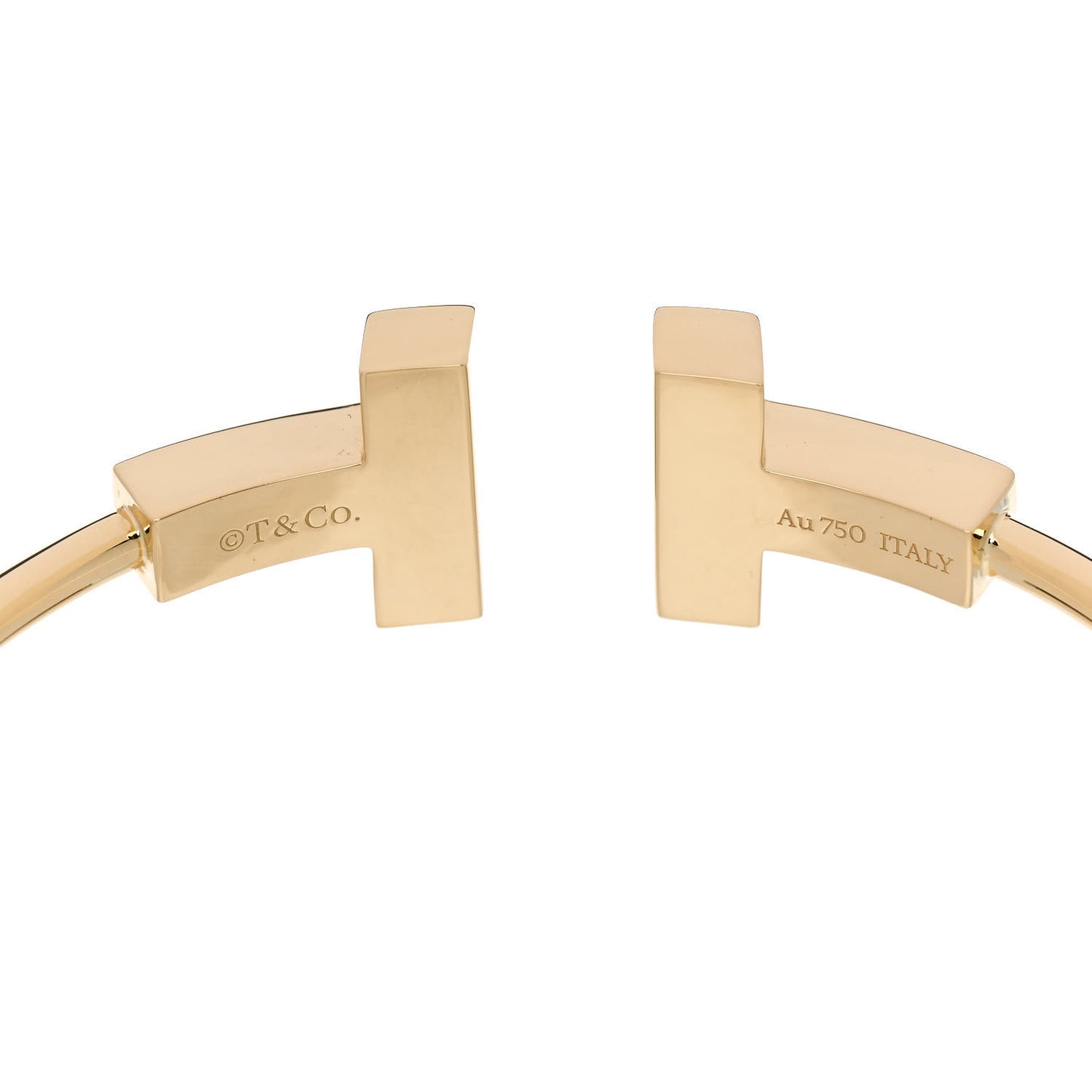 18K Yellow Gold T Wide Wire Bracelet