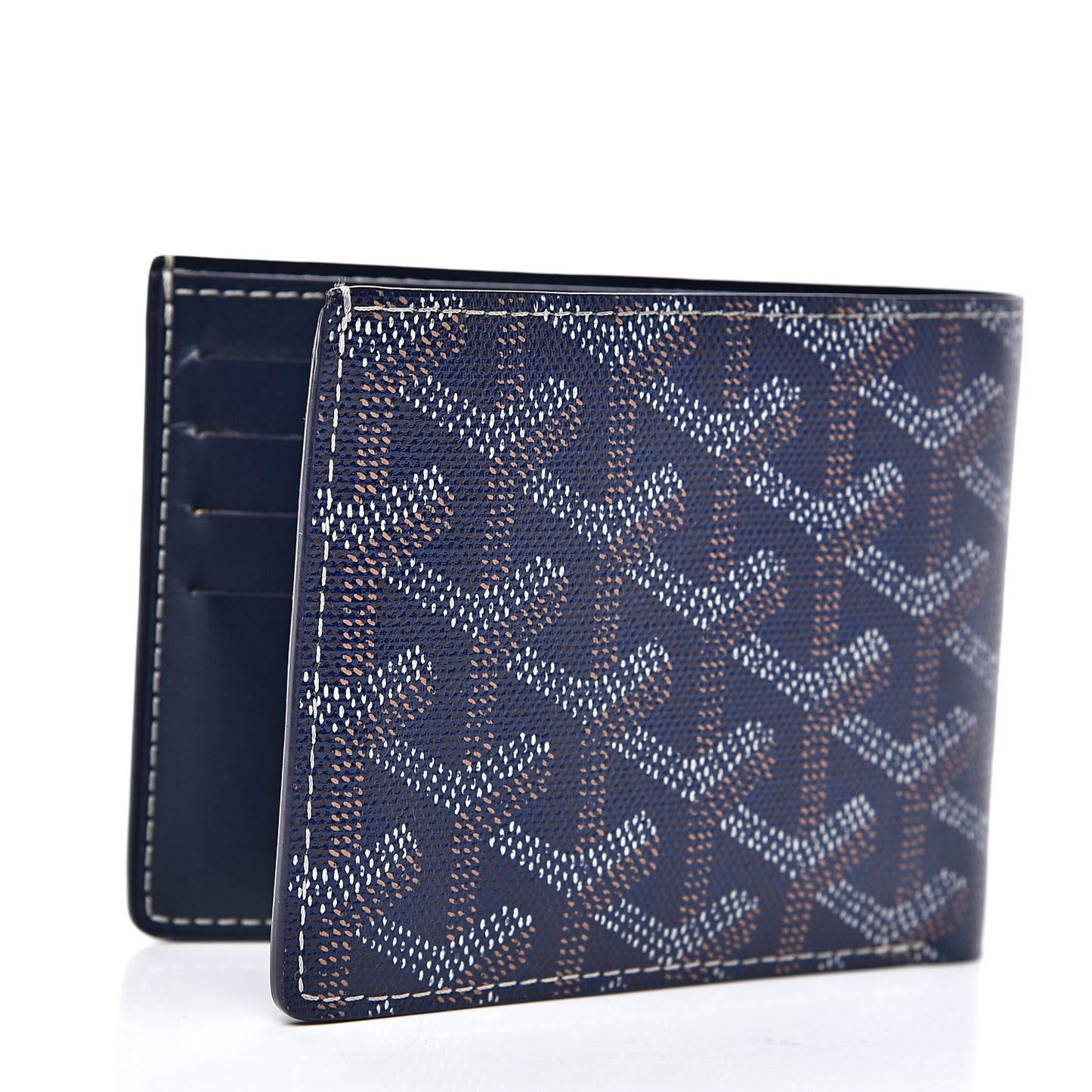 Goyardine Bi-Fold Victoire PM Wallet Navy