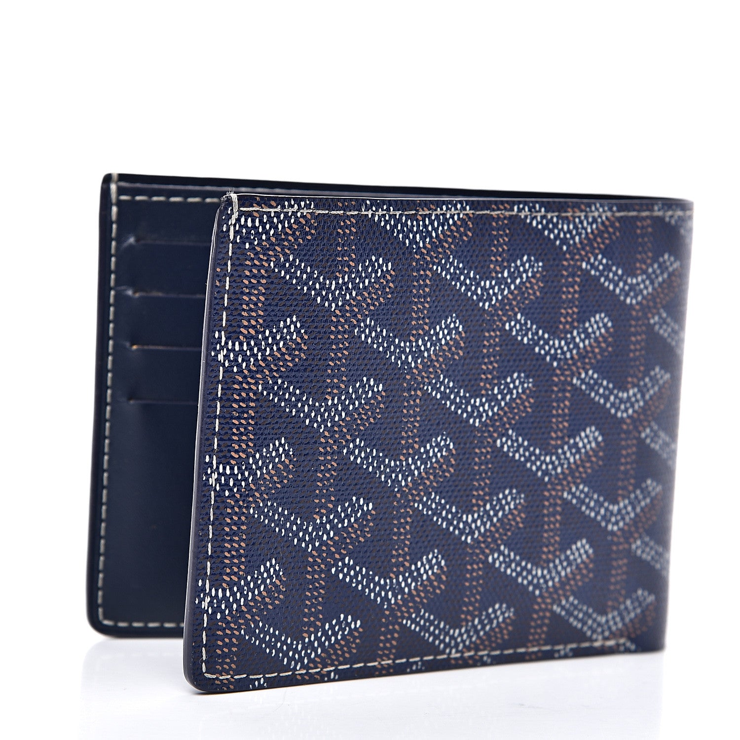 Goyard Goyardine Bi-Fold Victoire PM Wallet Navy 2 of 7