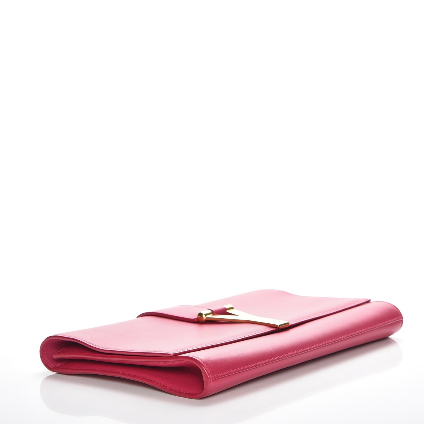 Calfskin Classic Y Ligne Clutch Fuchsia
