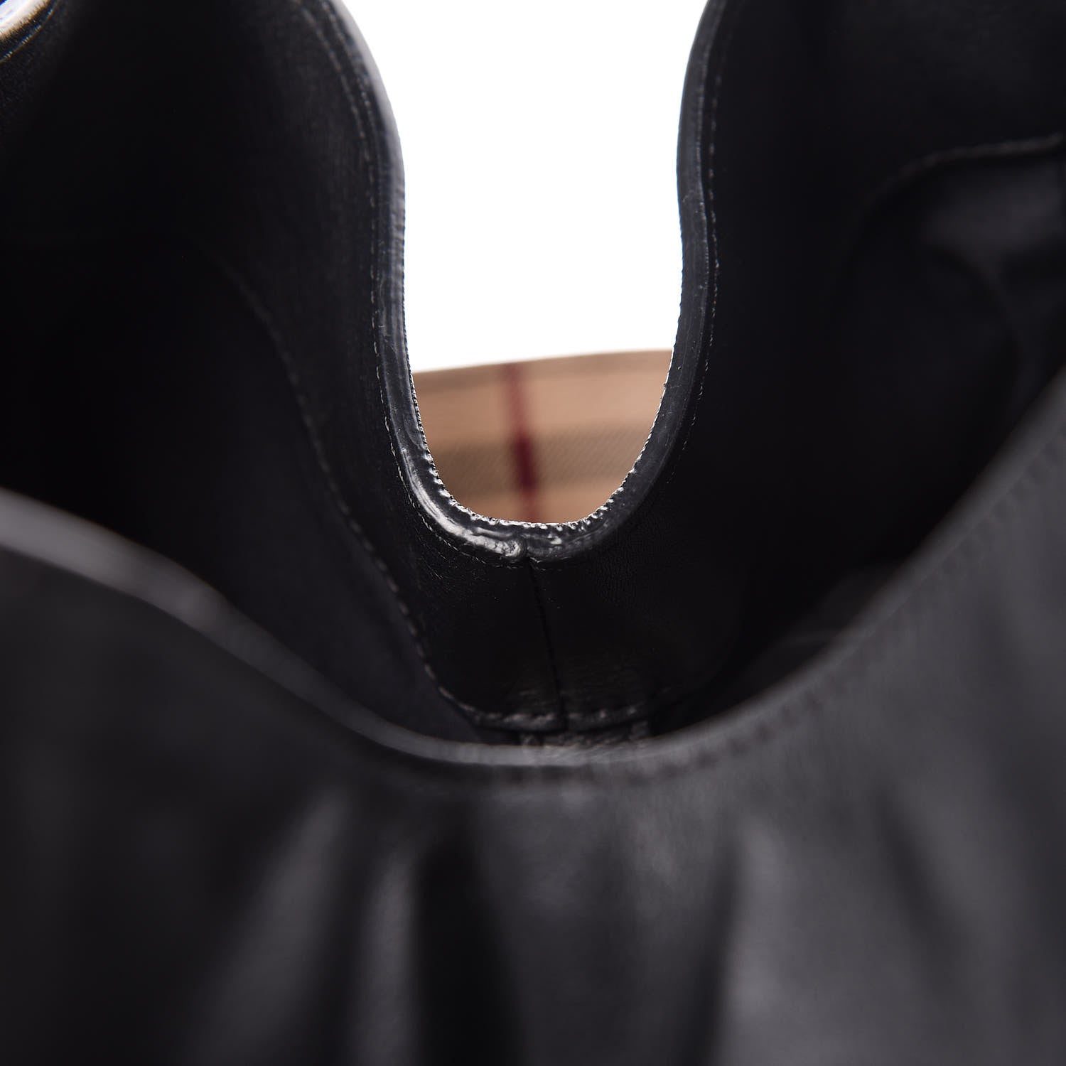 Burberry Calfskin Haymarket Check Small Canterbury Tote Black 15 of 19