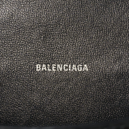 Balenciaga Shiny Calfskin Monochrome Crocodile Embossed Small Hourglass Top Handle Bag Black 5 of 12