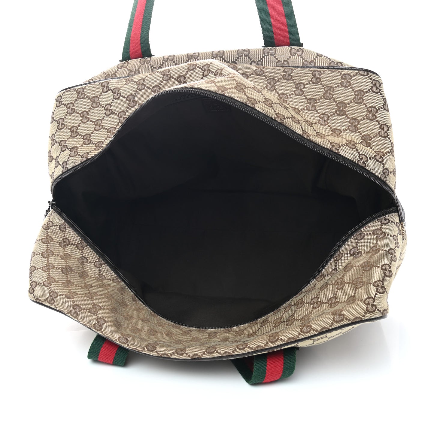 GG Monogram Web Medium Collapsible Carry On Duffle Beige Brown