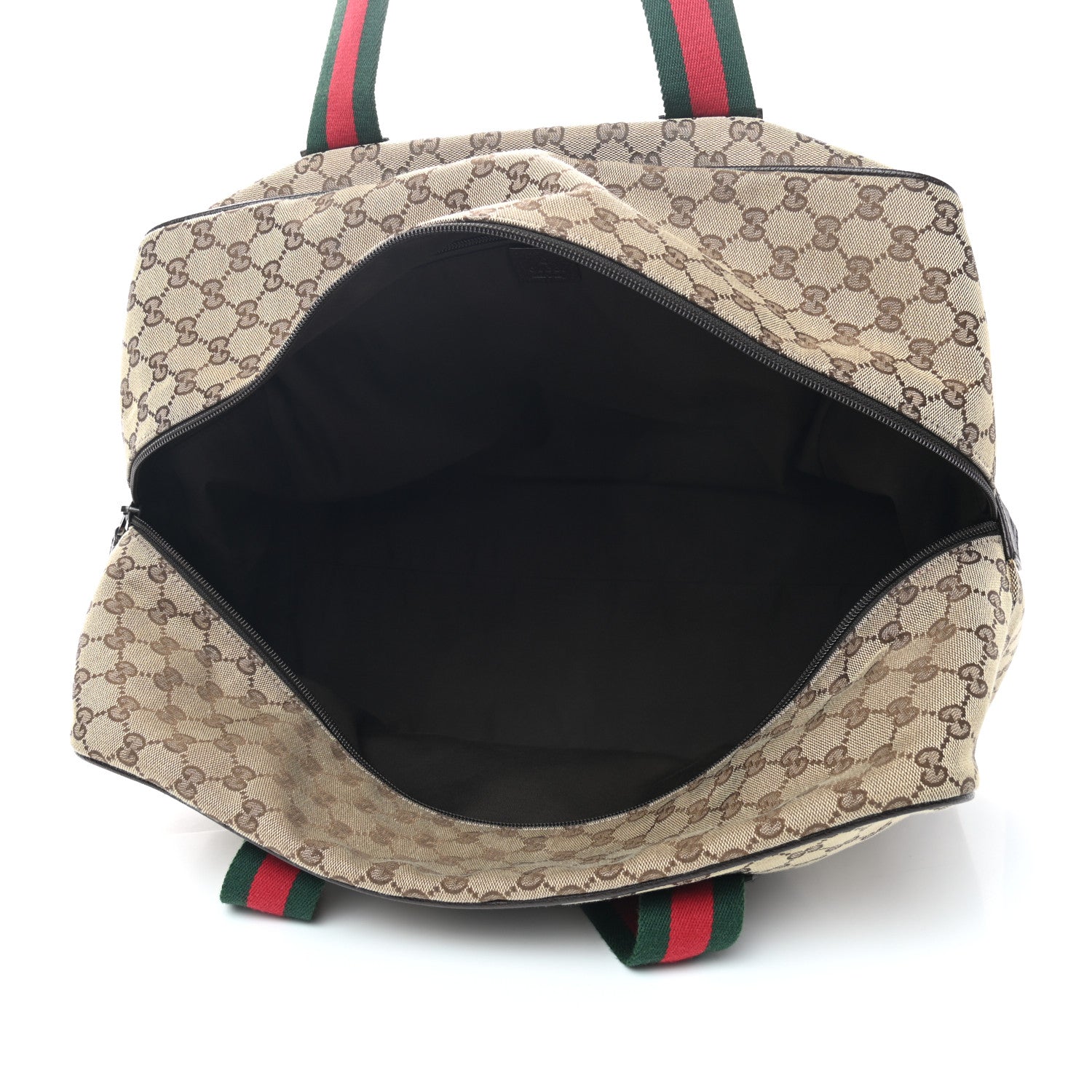 Gucci GG Monogram Web Medium Collapsible Carry On Duffle Beige Brown 4 of 6