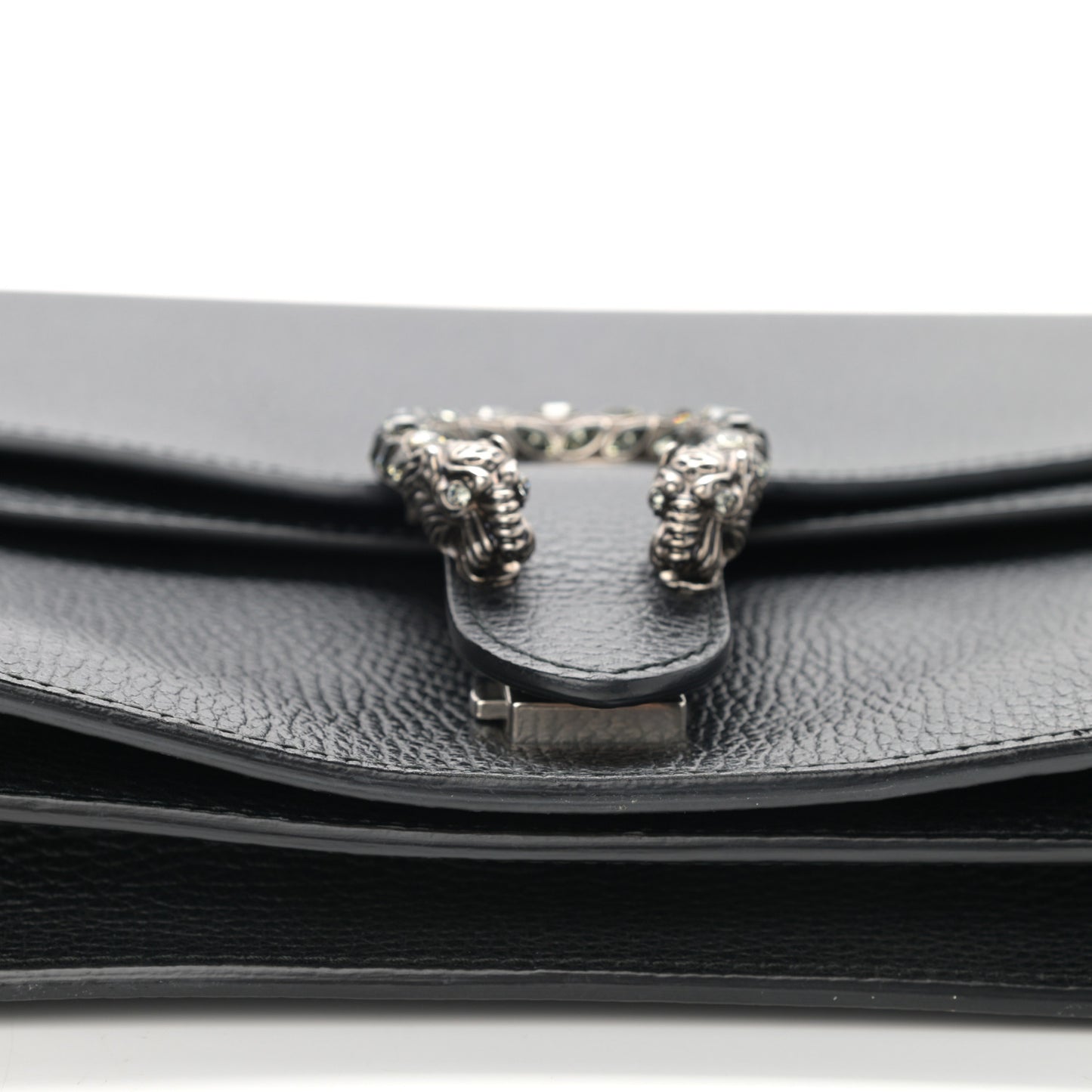 Dollar Calfskin Crystal Medium Dionysus Shoulder Bag Black Black Diamond