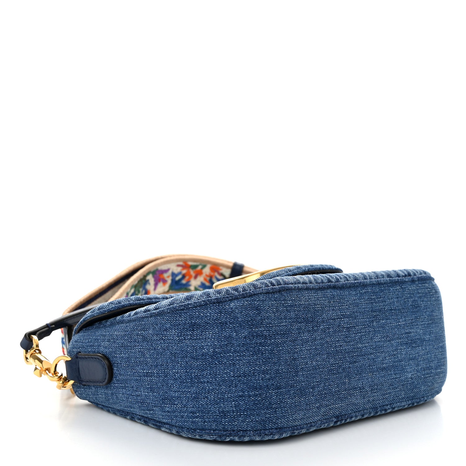 Valentino Garavani Denim Vlogo Alltime Shoulder Bag Blue 4 of 9