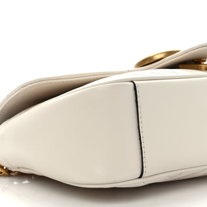 Gucci Calfskin Matelasse Small GG Marmont Shoulder Bag White 8 of 9