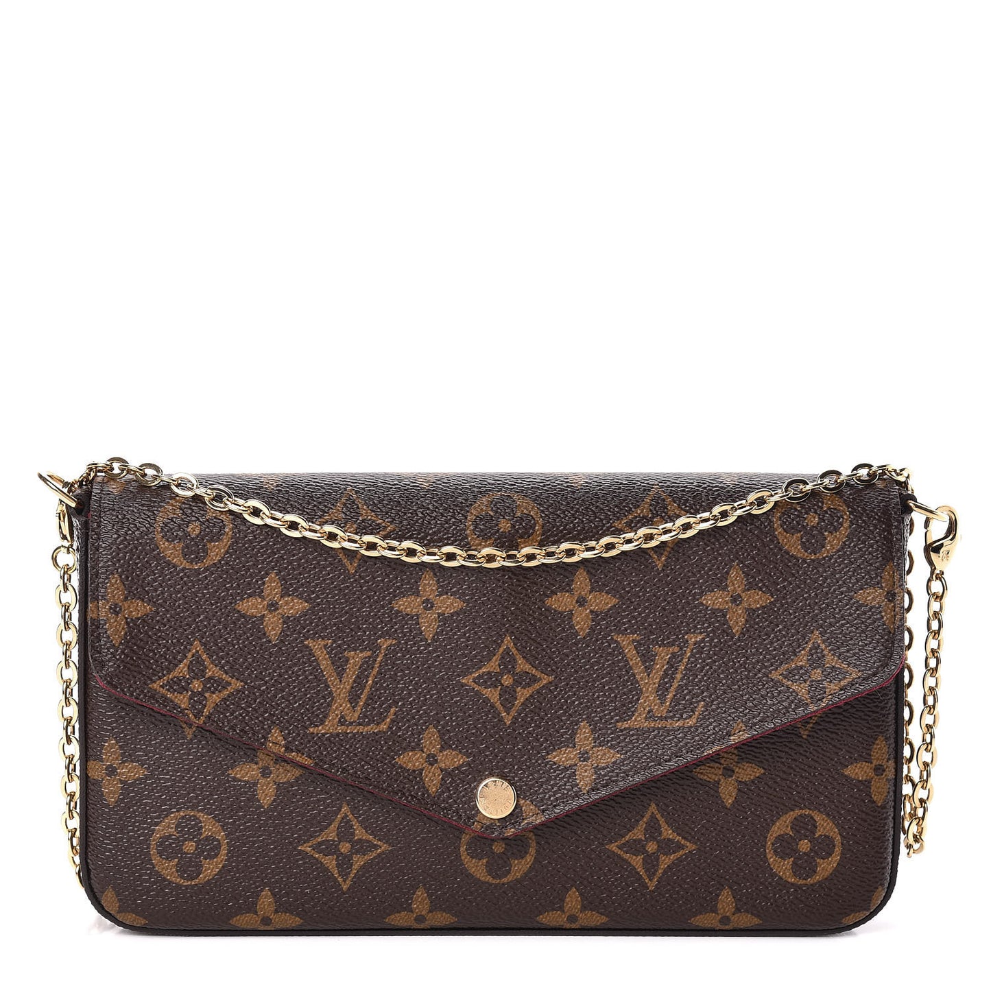 Monogram Pochette Felicie Chain Wallet Fuchsia