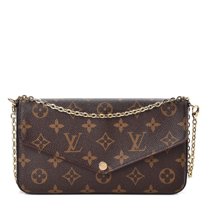 Louis Vuitton Monogram Pochette Felicie Chain Wallet Fuchsia 1 of 13