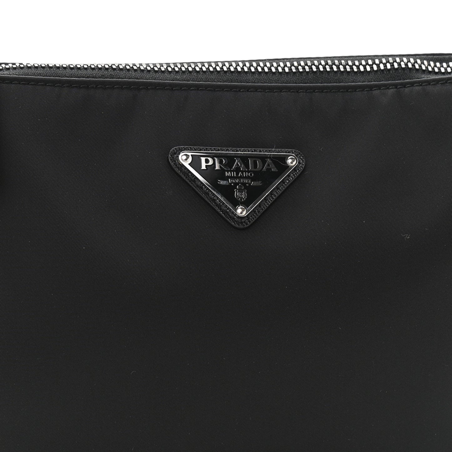 Re-Nylon Saffiano Pocket Zippered Shoulder Bag Black