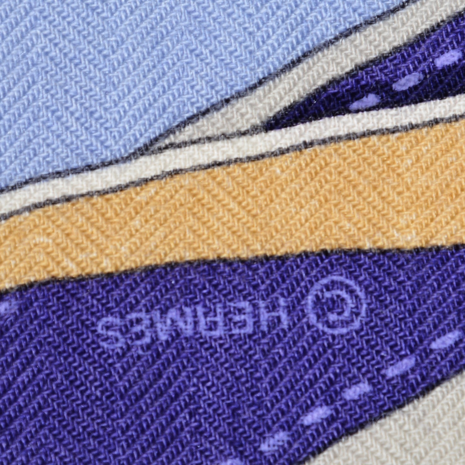 Hermes Cashmere Silk La Promenade Du Matin Shawl 140 Lavande Ciel Jaune 6 of 6