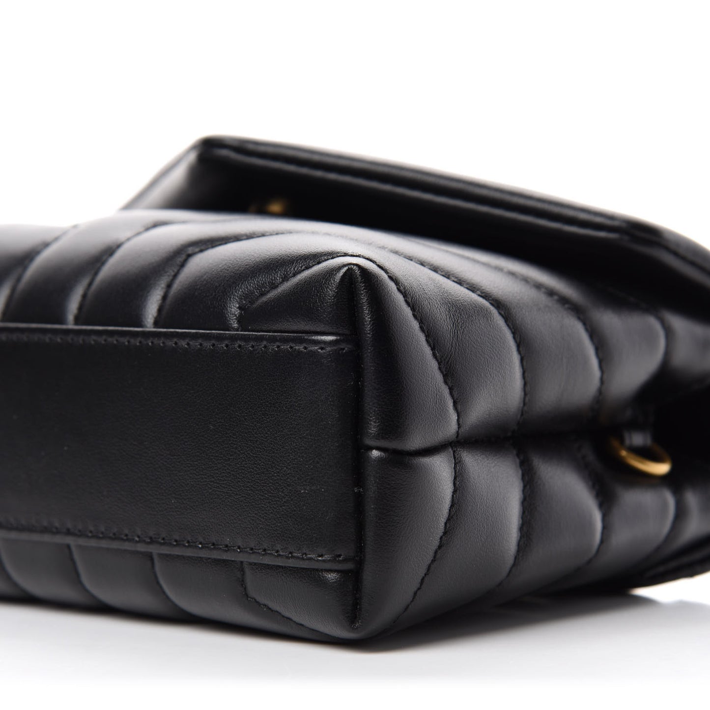 Calfskin Y Quilted Monogram Toy Loulou Crossbody Bag Black