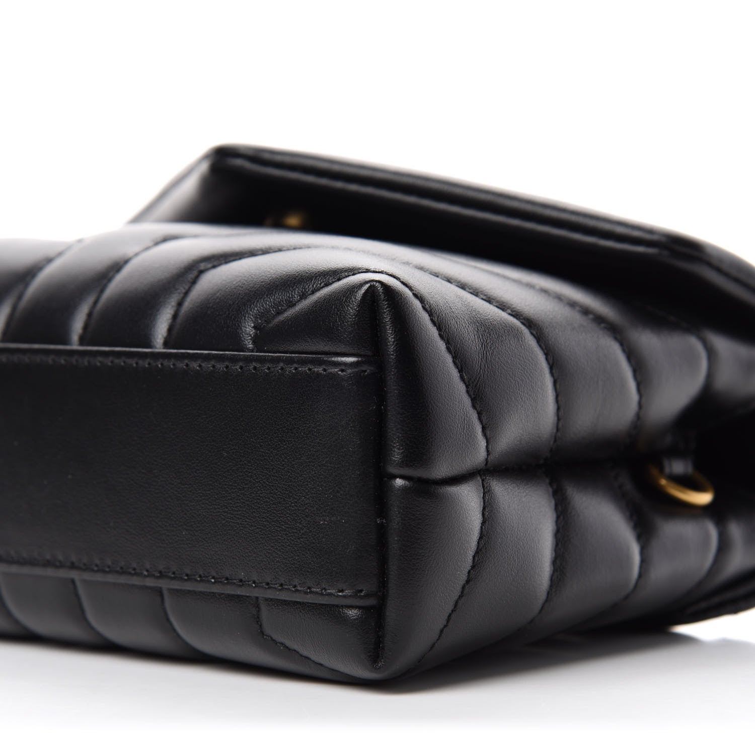 Saint Laurent Calfskin Y Quilted Monogram Toy Loulou Crossbody Bag Black 7 of 11
