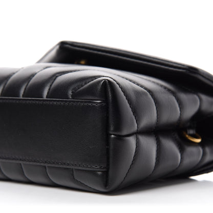 Saint Laurent Calfskin Y Quilted Monogram Toy Loulou Crossbody Bag Black 7 of 11